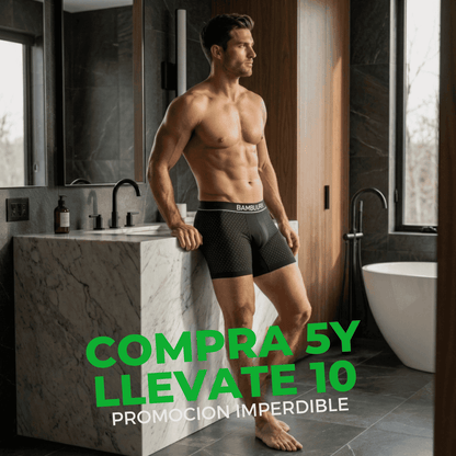 COMPRA 5 Y LLÉVATE 10 – Bóxers Bambuura™ Antisudor, Antibacterianos y Ultra Suaves