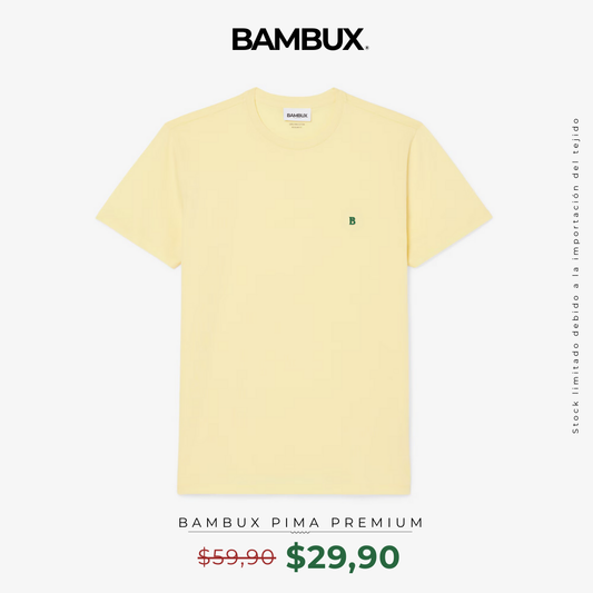 Camiseta Premium Amarilla Bambux Pima - Estilo y Confort