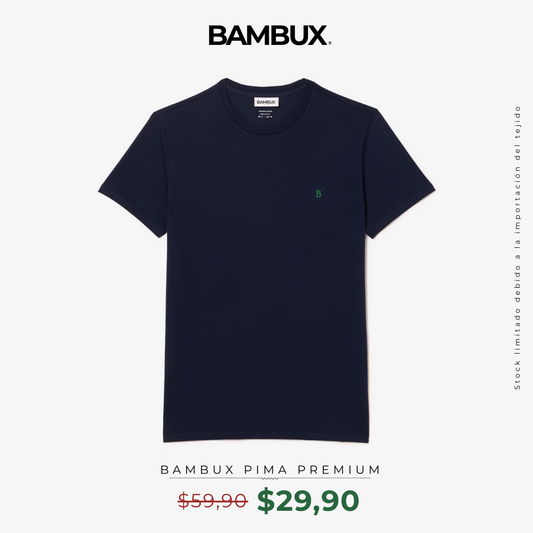 Camiseta Premium Bambux Pima Azul - Estilo y Confort